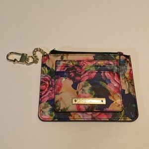 Betsey Johnson Pink and Blue Key Card Holder Floral Elegance
